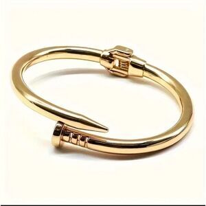 Gold Nail Bangle Bracelet Stainless steel